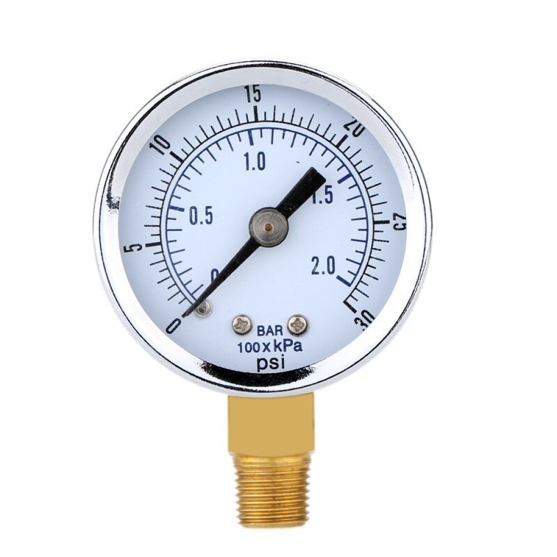 Pressure Gauge - 0 ~ 30 psi 0 ~ 2 bar Mini Dial gauge compressor meters hydraulic pressure gauge Gage double scale Black