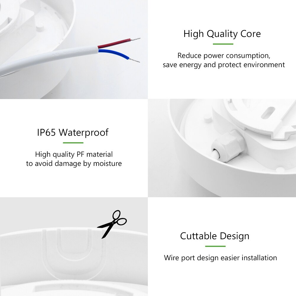 LED Moisture Proof Ceiling Light Round/Oval Waterproof Lamp Bathroom Outdoor IP65 16W 20W Modern Wall Lights Porch Yard Garden