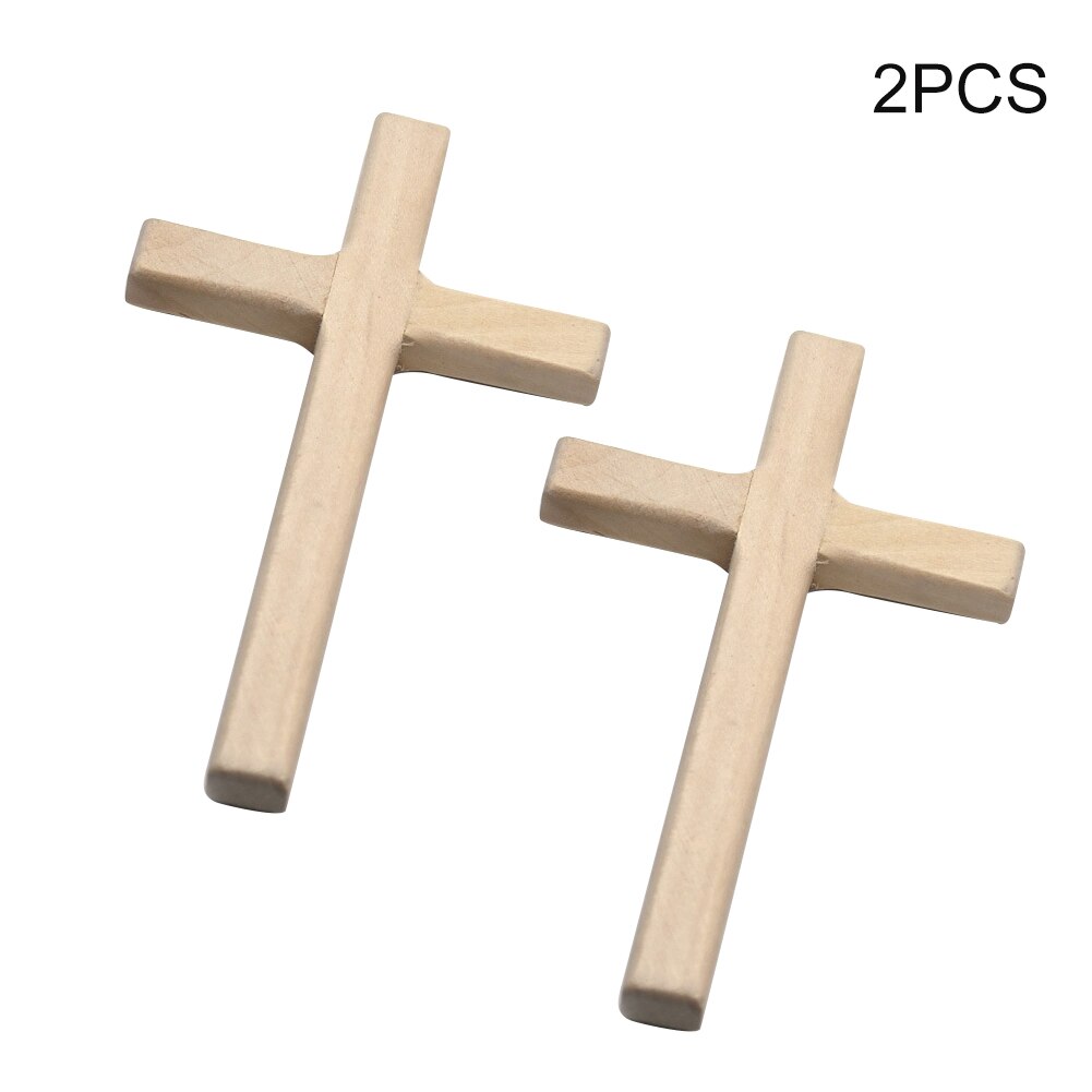 2 Stuks Handgemaakte Houten Kruisen Christus Ornamenten Kruisbeeld Jesus Religieuze Charm Office Muur Opknoping Hanger Maken Arts Ambachten