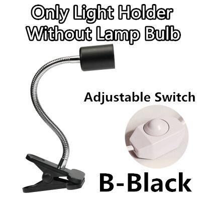 Aquarium Reptile Basking Lamp Holder for Turtle Lizard Habitat Ceramic UVB/UVA Heat Bulb Lamp Clip Holder E27 Base: Black Control Holder