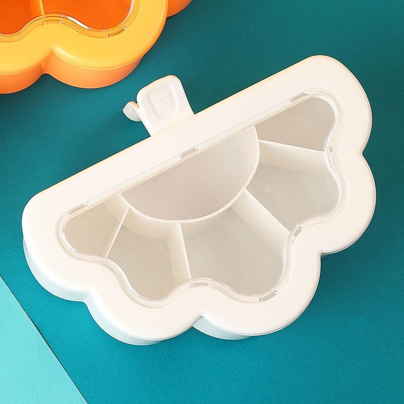 Seasoning Box Kitchen Household Compartment Jar Six-combination Spice Salt Jar Sugar Monosodium Glutamate with Spoon Storage Box: White