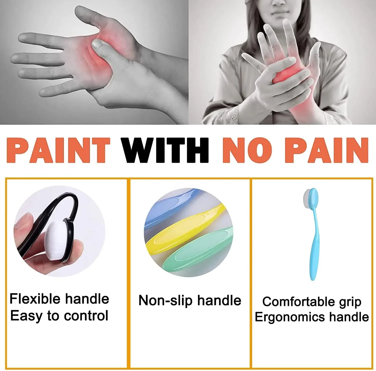 10pcs Colorful Ink Brushes Makeup Blending Painting Bristle Artist Flat Brush Tool for Paper Craft Drawing Card Making Stencil