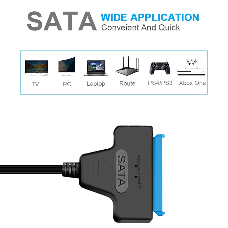 USB 2.0/3.0 To SATA 2.5" Laptop Hard Disk Drive SSD Adapter Converter Cable