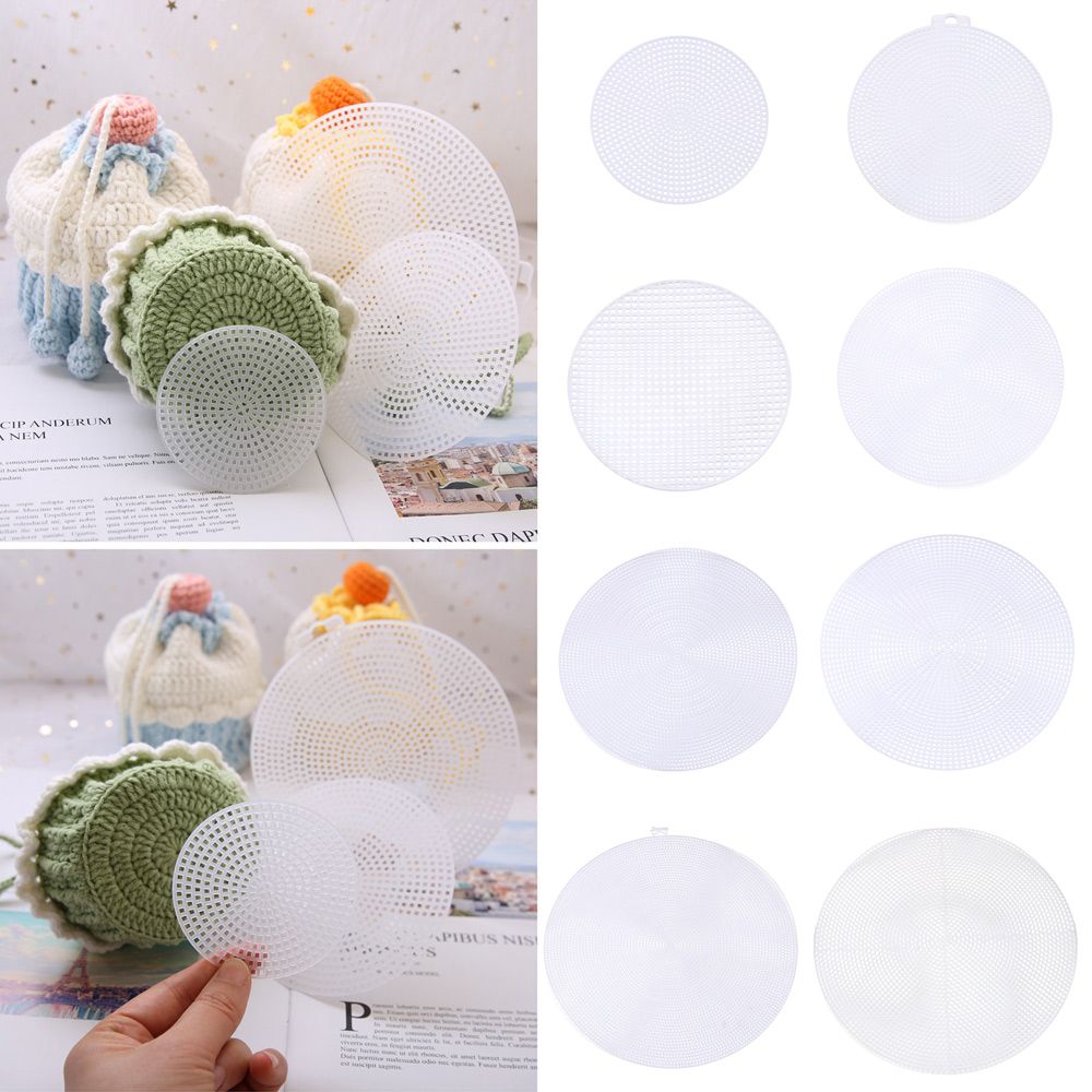 Round Grid Board for Weaving Bag Plastic Knitting Helper Knit Sheet Easy Knitting Accessories DIY Hand Bag White Net Cover