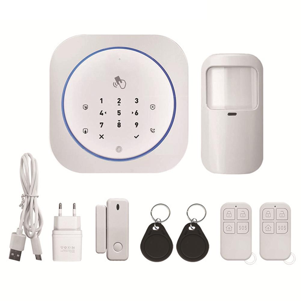 Wireless Infrared Security Motion Detector Auto Dial APP Control Burglar Alarm Support 5 Sets of Alarm Telephone Settings: White