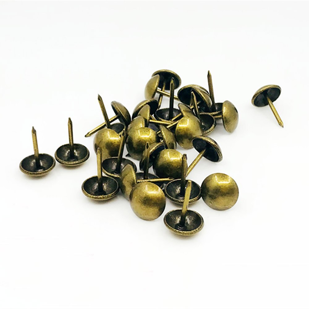 Remaches decorativos de 8MM, clavos para sofá, bolsa suave, tachuelas antiguas, 100 juegos: Zinc envejecido
