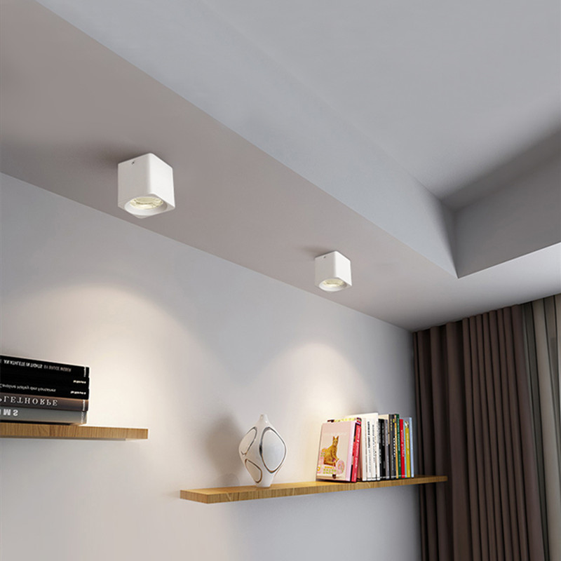 1pcs Super Helderheid AC 85-265V Vierkante Opbouw LED COB Dimbare Downlights 7 W/9 w/12 W LED Plafond Lamp Spot Light