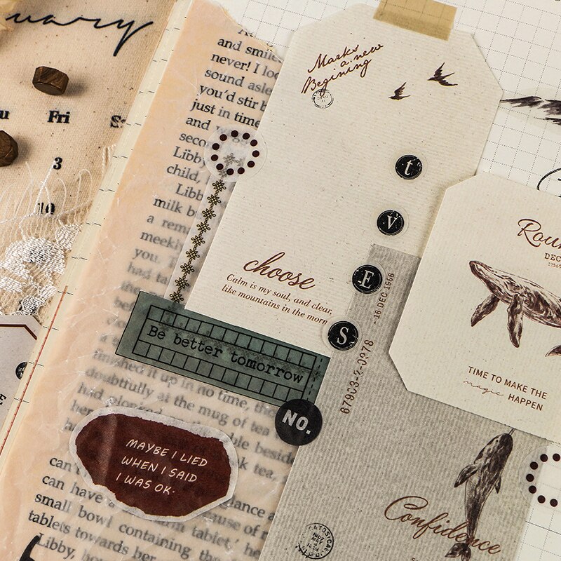 Papel Vintage con textura especial para notas, Material de junkJournal, tarjeta de papel Kraft, DIY, tarjetas LOMO decorativas para álbum de recortes, 15 Uds.