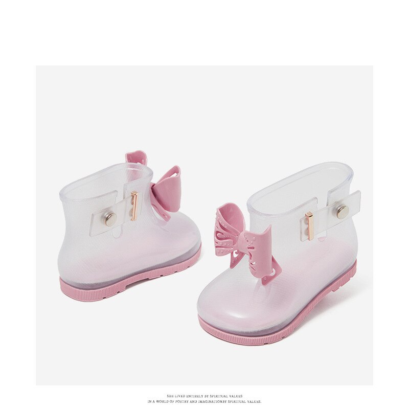 Baby Meisjes Regen Laarzen Kinderen Mid Kalf Laarzen Kinderen Waterdichte Jelly Schoenen Peuter Wellington Laarzen Jongens Boog Schoenen
