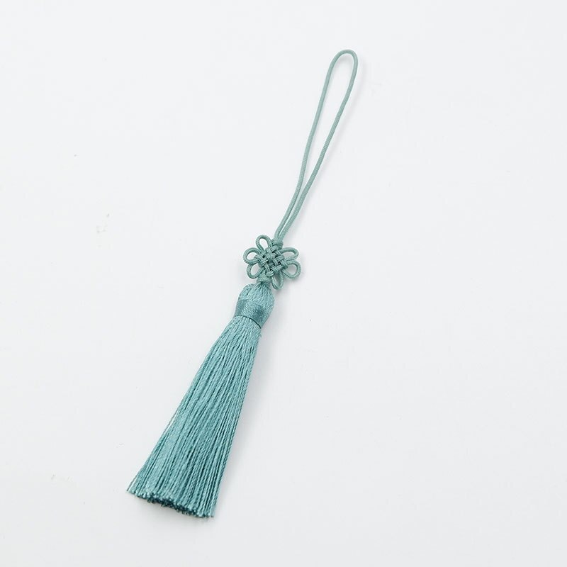 Pompon à franges U disque 5 pièces | Nœuds chinois lisses, pendentif bricolage artisanal, signet garniture de gland rideaux, décor glands ruban: Light blue