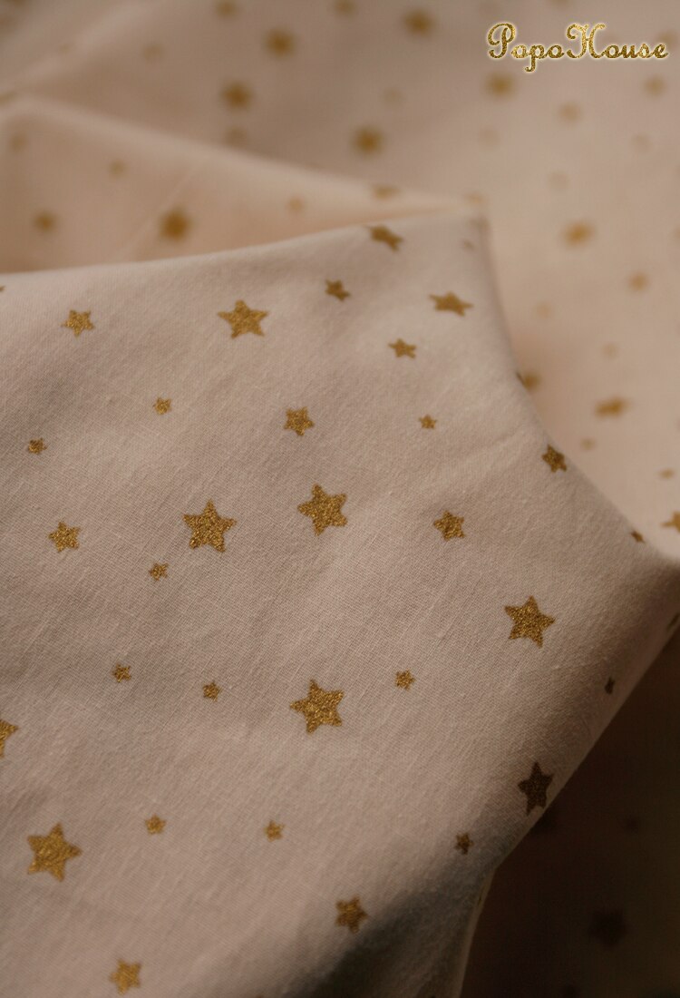Tissu en coton Mini étoile dorée 50cm x 140cm/pièce, vêtements pour robe chemise, tissu pour rideau de marionnette, matériel fait à la main: 6