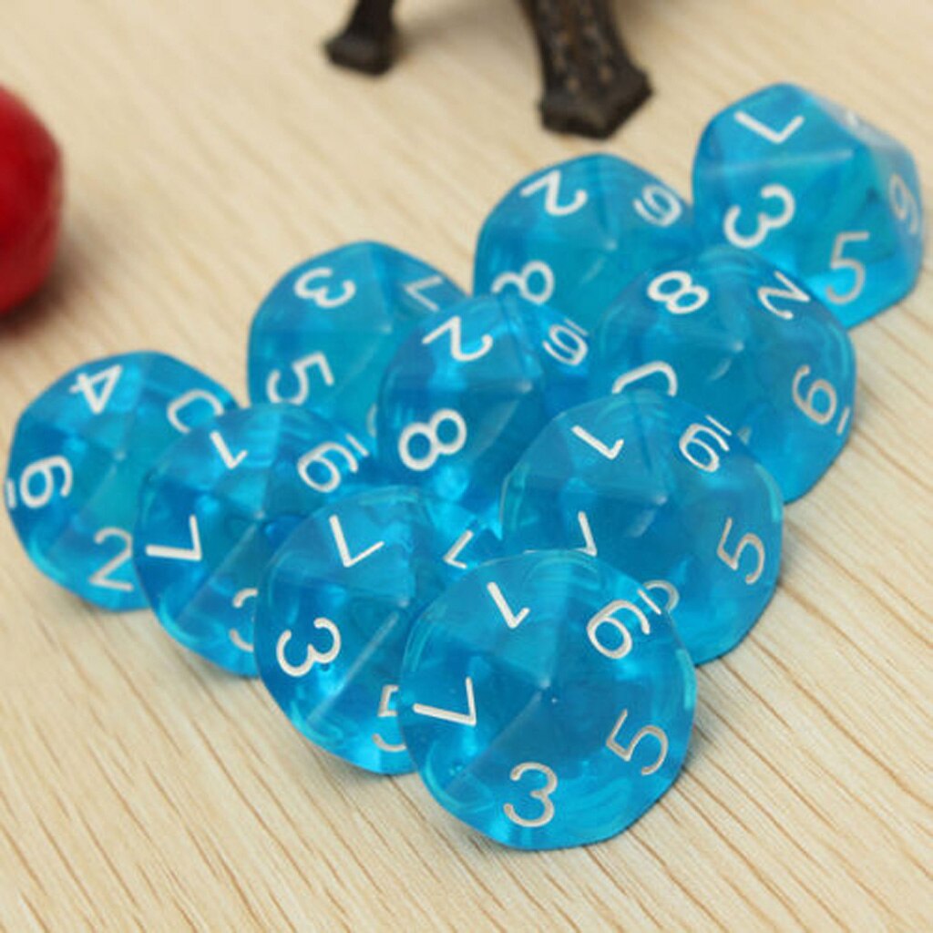 D10 Blauw Tien Zijdig Gem Dobbelstenen Voor Rpg Games Set Van 10 Dobbelstenen