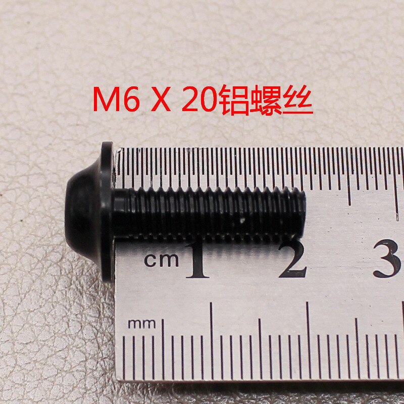10 kpl  m6 x 20 universaali värikäs tarra metalli pitbike tarvikkeet yamaha moottoripyörille ruuvi alumiini 6mm moto sarja mutterit pultti: 10 kpl musta