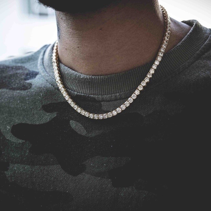 Mens and Women Gold Square Chain Zircon Diamonds Hip Hop Choker Chain Necklace Bling Luxurious Jewelry Neckless for Girls