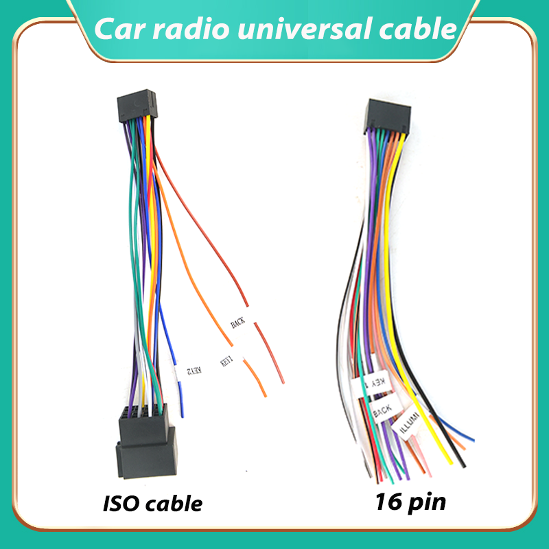 Universal Intelligent 16 Pin ISO Cable Adapt Automotive Wire Multi Line Integration Wiring Harness Car Stereo Radio Media Player