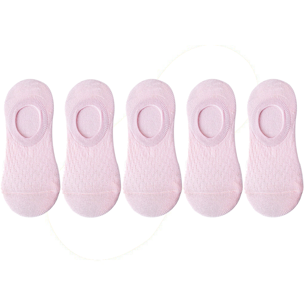 10 Pieces 5 Pairs Women Sock Slippers Set Solid Color Invisible Boat Socks Breathable Non-slip Silicone No Show Short Ankle Sock