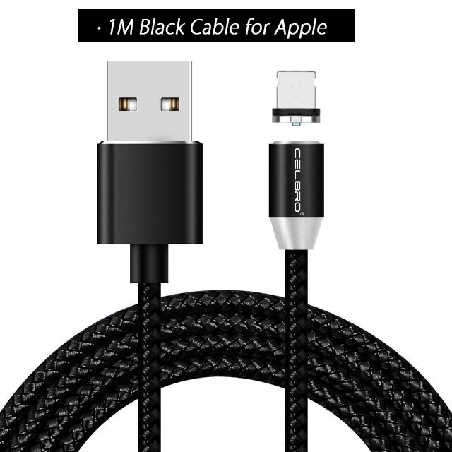 1 M 2 M Mikro USB Magnetische Kabel USB Typ C Schnur für Samsung Magnet Kabel Stecker Handy, Mobiltelefon USB Ladegerät kabel Ladung Kabel 2A 2.4A: 1M Schwarz Pro Apfel