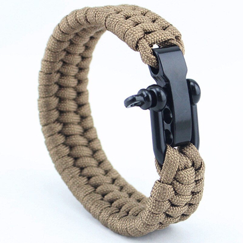 Polsband Wrap Heren Paracord Survival Armband Met Roestvrij Staal D-sluiting-Verstelbare Size Fits Polsen Bileklik Bilezik