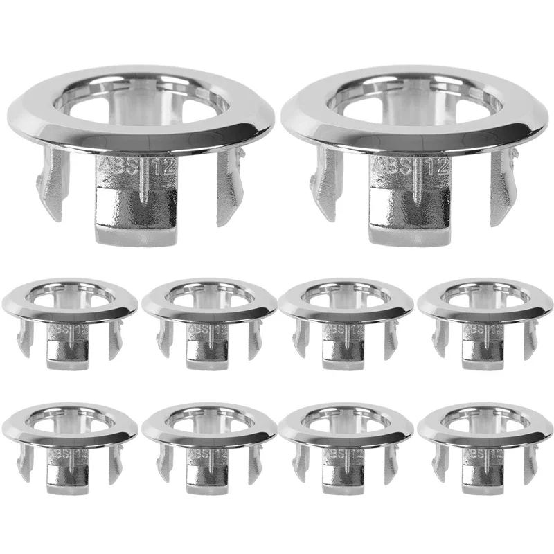 1/20pcs Plastic Bathroom Kitchen Basin Sink Overflow Cover Ring Insert Replacement Chrome Hole Round Drain Caps Basin Plug: WHITE / 79mm