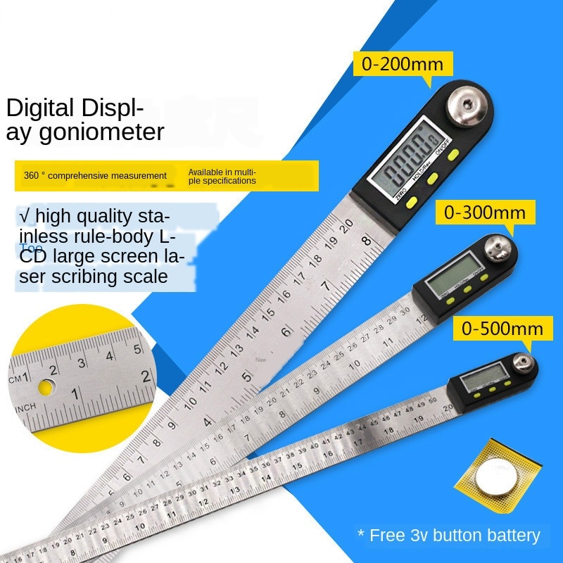 200mm /300 mm Stainless Steel Digital Meter Angle Inclinometer Angle Digital Ruler Electron Goniometer Protractor Angle finder