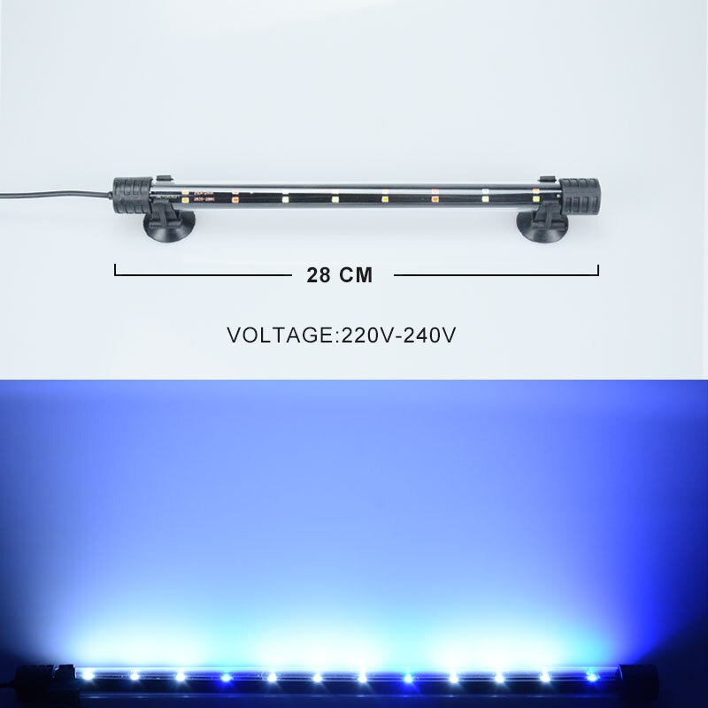 14-48Cm Aquarium Light Fish Tank Dompelpompen Light Lamp Waterdicht Onderwater Led Verlichting Aquarium Verlichting: WB-28BLUEWHITE