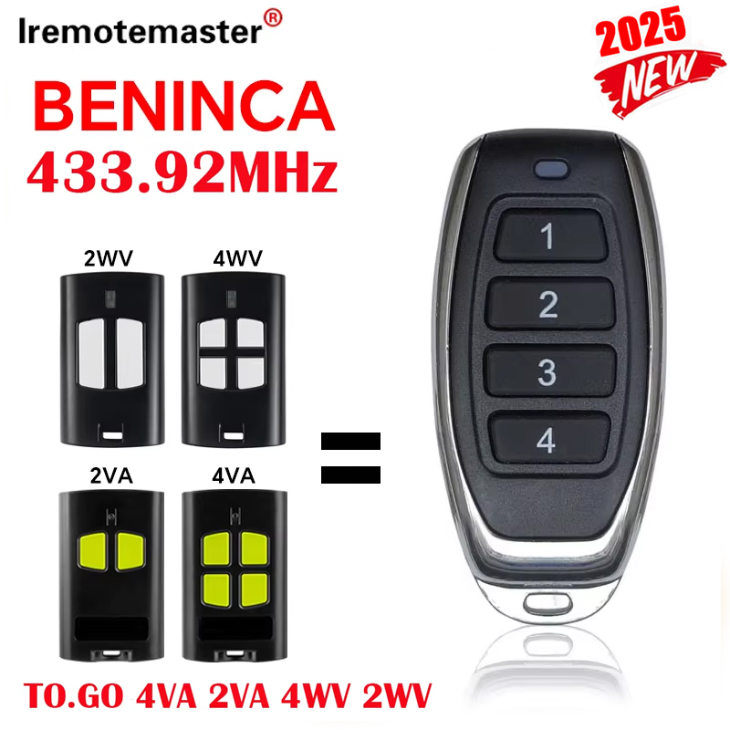 2025 neue zu.gehen 2WV / zu.gehen 2VA Garagentor Fernbedienung Für BENINCA zu.gehen 2VA 4VA 2WV 4WV 433 MHz Handsender