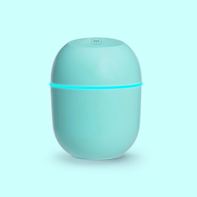 220ML Mini Portable Ultrasonic Air Humidifer Aroma Essential Oil Diffuser USB Mist Maker Aromatherapy Humidifiers for Home: Blue