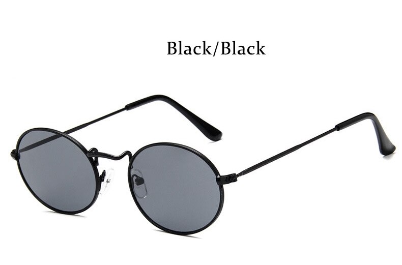 Leonlion Vrouwen Zonnebril Retro Metalen Ovale Zonnebril Mannen Zonnebril Vintage Vrouwelijke Shades: Black Gray