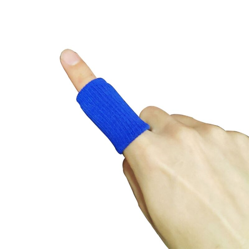 Protective Support Washable Finger Sleeves Sports Protector Cover Volleyball Badminton Basketball Fingertip Guard Braces: Blue