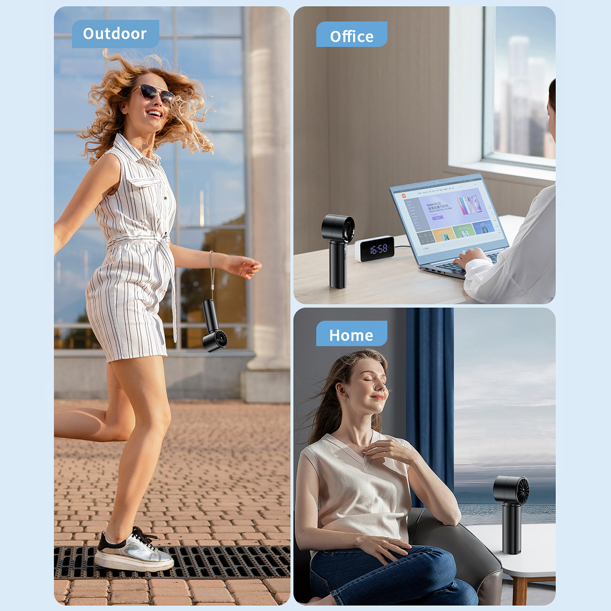 coldSky Handventilator Snelheid 1-100 Verstelbare 4000mAh Oplaadbare miniventilator met digitaal display Kleine draagbare ventilator voor buiten