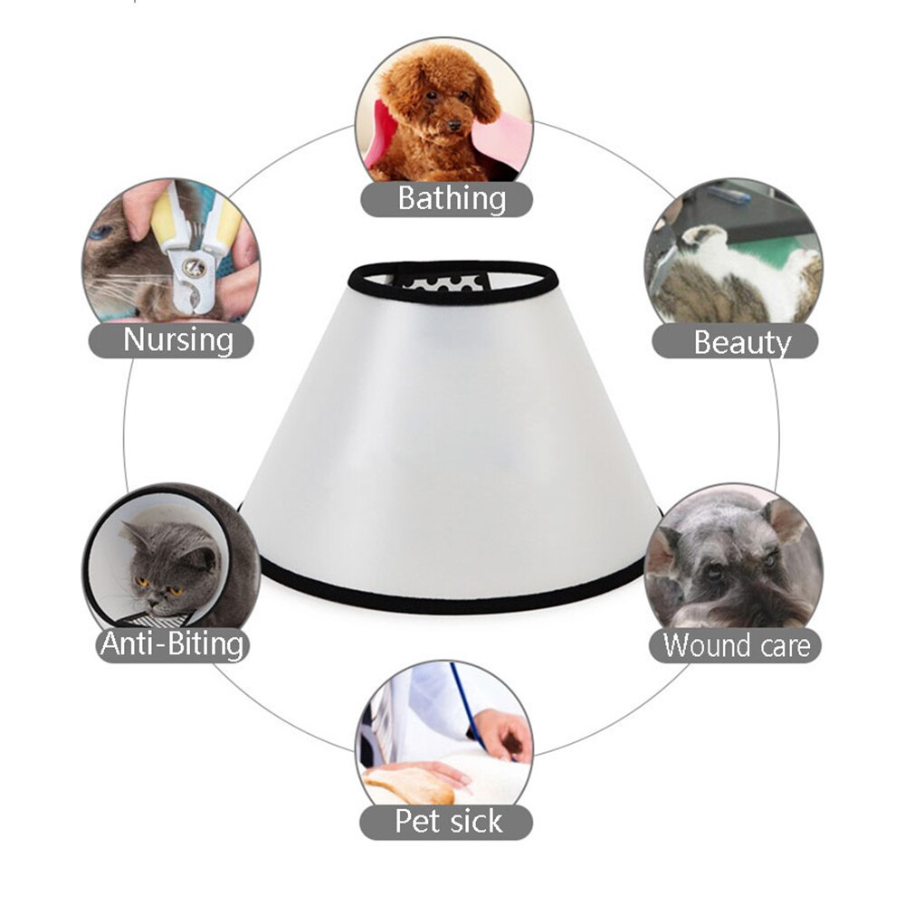 Pet dog cat bite-proof safety neck collar cover for healing protection cone adjustable protector