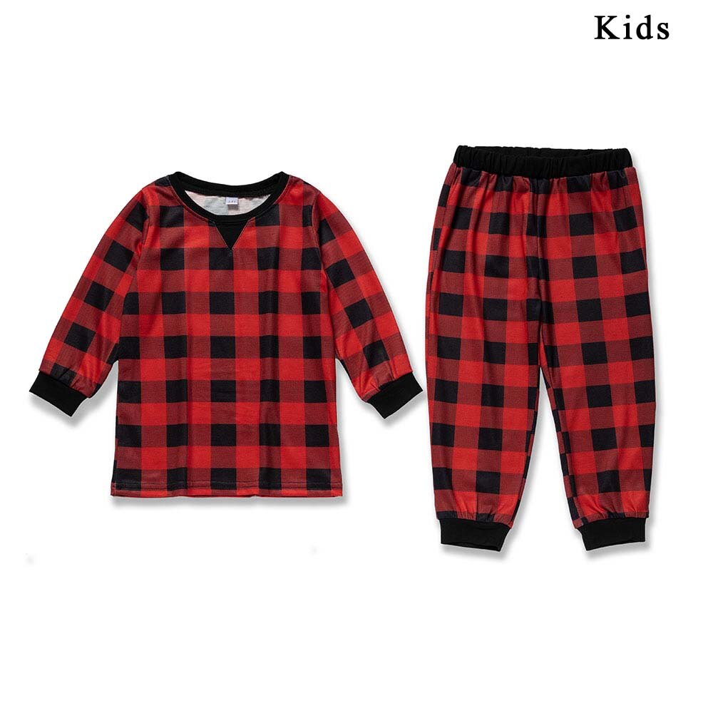 Nashakaite familie julepyjamas rød rutete mor datter langt sønn baby julepyjamas varm julepyjamas familie