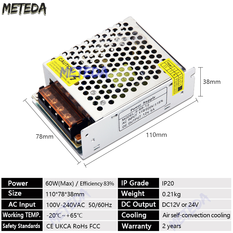 DC 12 V 24V zasilacz impulsowy 2A 3A 4A 5A 8A 10A 15A 20A 25A 30A 40A moc transformatora zasilacz 12 V V 220V robić 12 V AC-DC: Srebrny / 24 v
