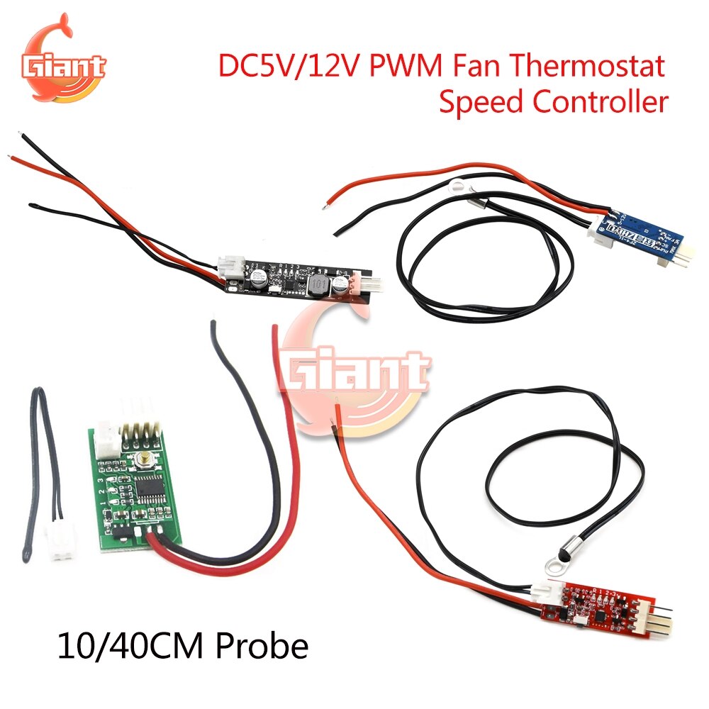 DC5V/12V PWM Speed Controller Fan Speed Governor 4 Wire 2-3 Wire Computer Temperature Control Switch for PC CPU Cooler Fan Alarm