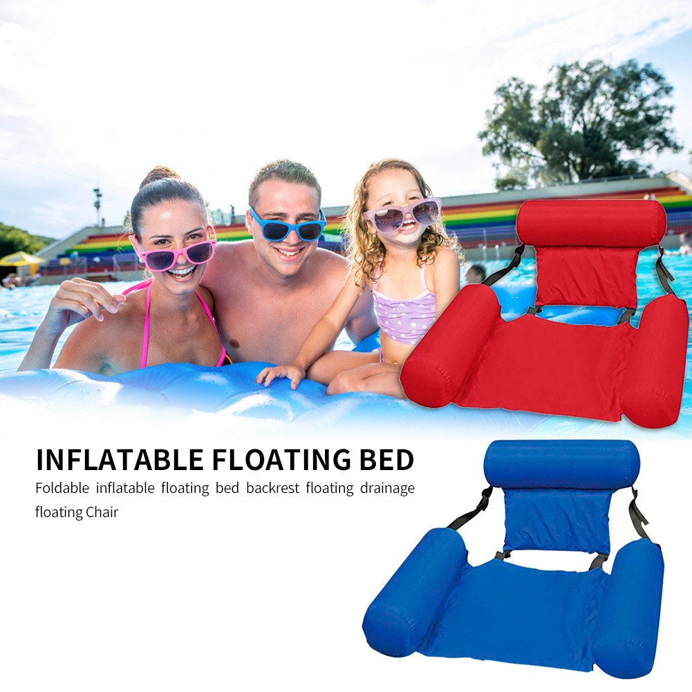 Hamaca de agua reclinable para piscina, colchoneta inflable flotante, colchoneta de aire plegable para verano, cojín, tumbona para dormir con agua