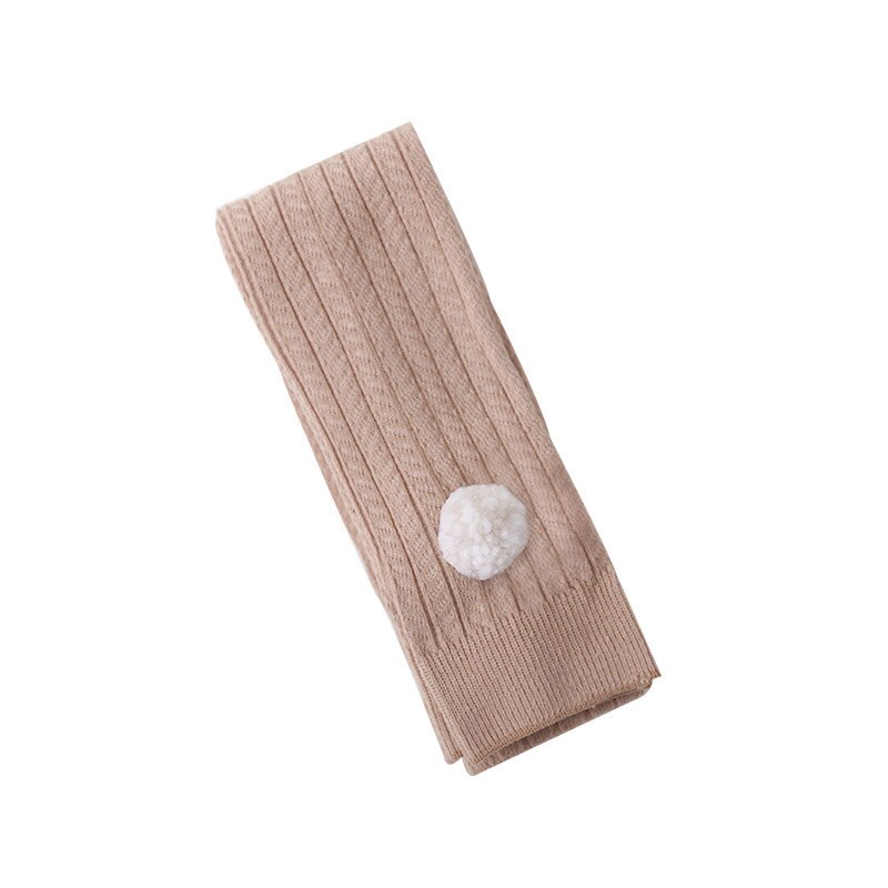 Collants do bebê da cor sólida para a menina do bebê bonito pompom infantil da criança meia-calça outono de malha do bebê: khaki