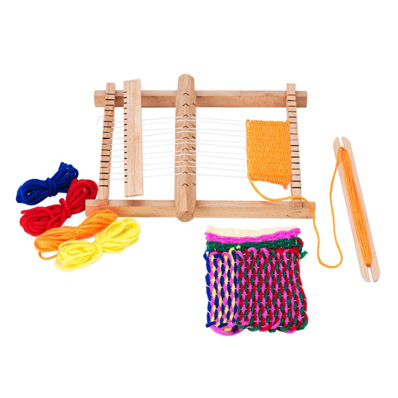 Houten Kinderen Diy Weven Weefgetouw Hand Naaien Breien Machine Educatief Speelgoed Voor Kinderen