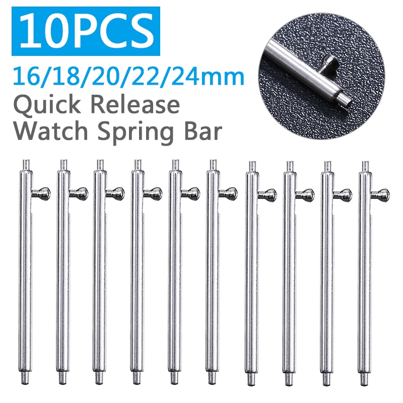 16mm 18mm 20mm 22mm 24mm 10 stk hurtigutløser klokkerem fjærstenger pinner 1.5mm diameter klokkestift pepair verktøy og sett