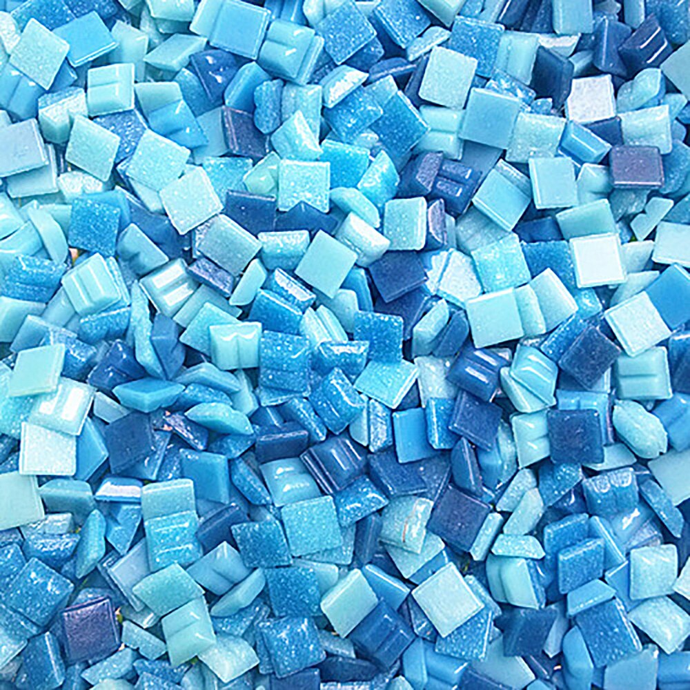 Lychee Life Multicolor Glass Mosaic Tile Square Mosaic Tiles DIY Arts Crafts Making Material: 6