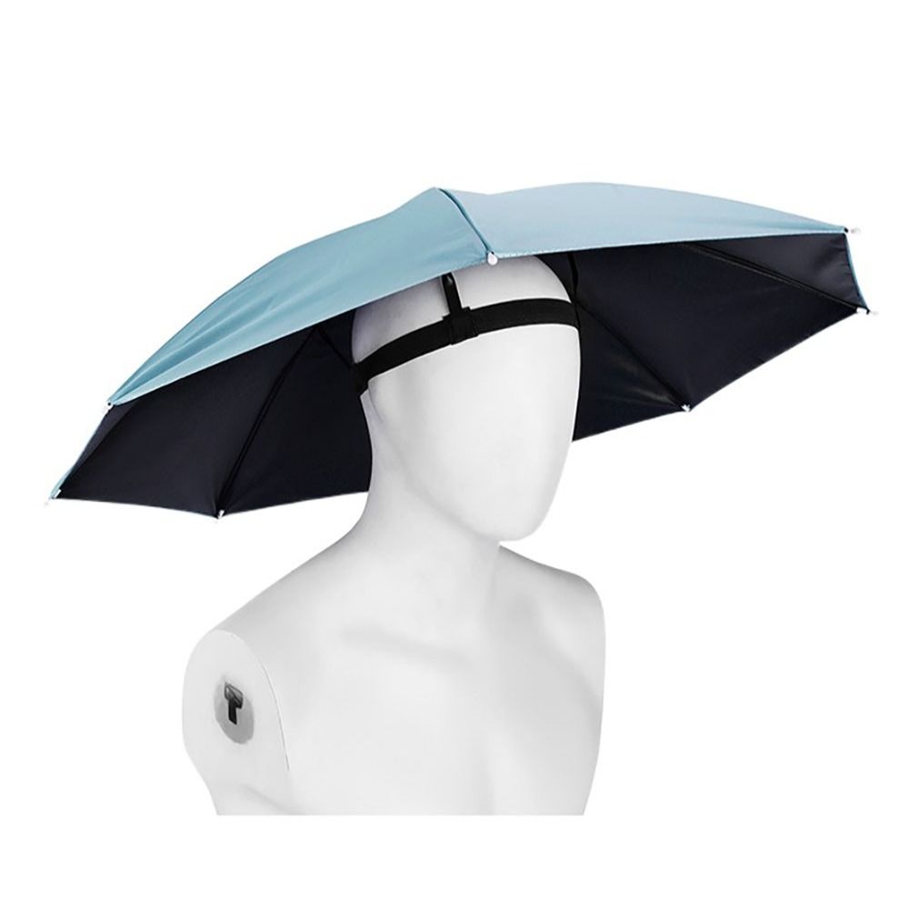 Foldable Head Umbrella Hat Windproof Fishing Head Wearing Sunshade Rain Gear Outdoor Portable Umbrella Camping Beach Head Hats: Clear