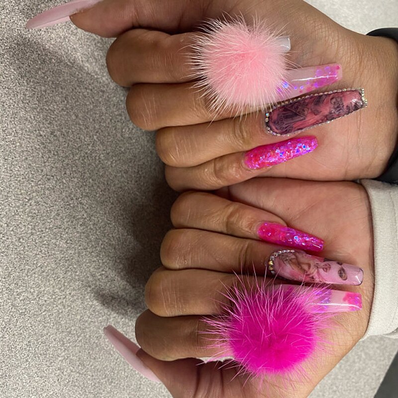 Magnetic Pom Pom (14 Colors ) nail charms 5 Pcs POM POMS FOR NAILS Pom-pom nails are the cutest nail art