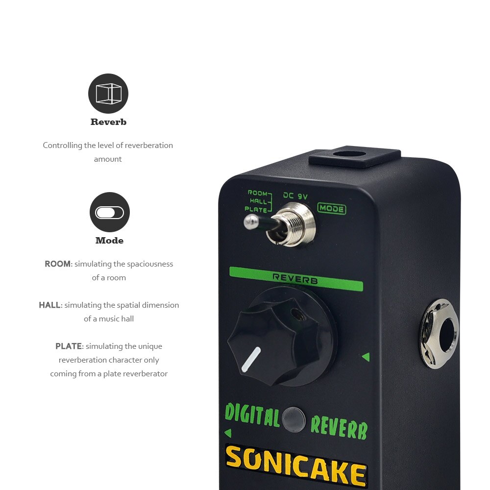Sonicake Digital Reverb Mini Guitar Effect Pedal True Bypass QSS-06