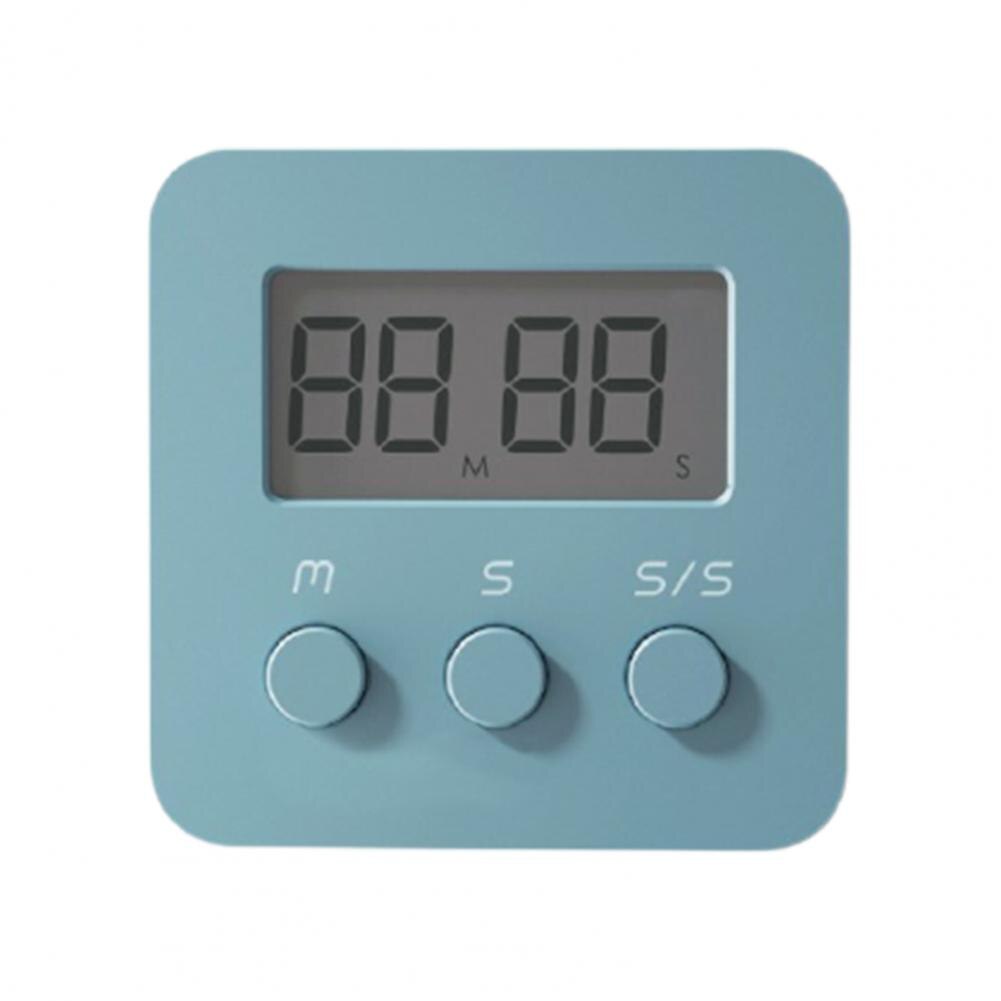 1PC LCD Digital Timer Reminder Countdown Stopwatch Alarm Kitchen Learning Time Manager Cooking Mini Cute Electronic Alarm Clock:  Blue