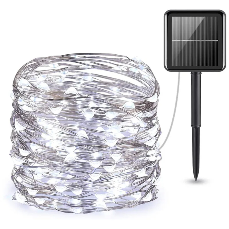 Solar String Fairy Lights 12M 100LED / 22M 200 LED Waterdichte buitenslinger Zonne-energie Lamp Kerstmis voor tuindecoratie: ROSE / 0-5W