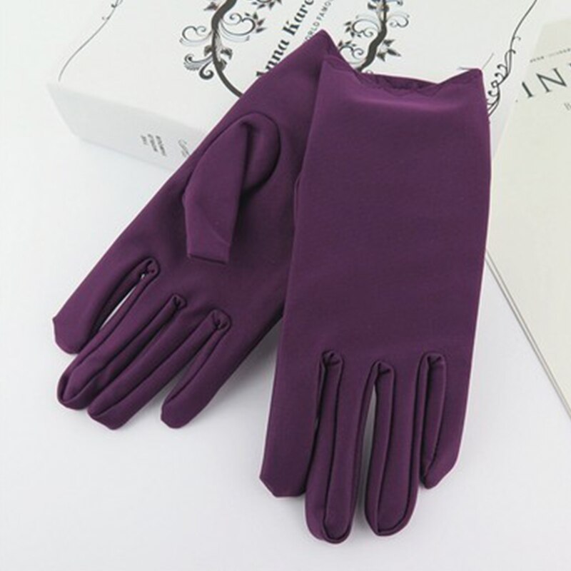 Women Protective Glooves Summer Gloves Men Women Spandex Gloves Ceremonial Gloves Smooth Stretch Solid Elbow Unisex: Violet