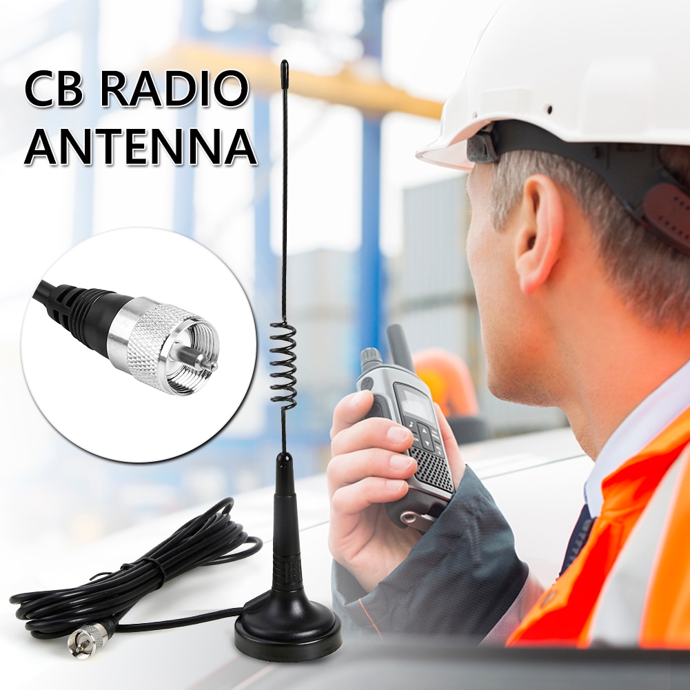 MAG-1345 CB Radio Antenna 27MHz PL Connector Aerial with Magnetic Base 4m RG58U Feeder Cable for Mobile Citizens Band Radio