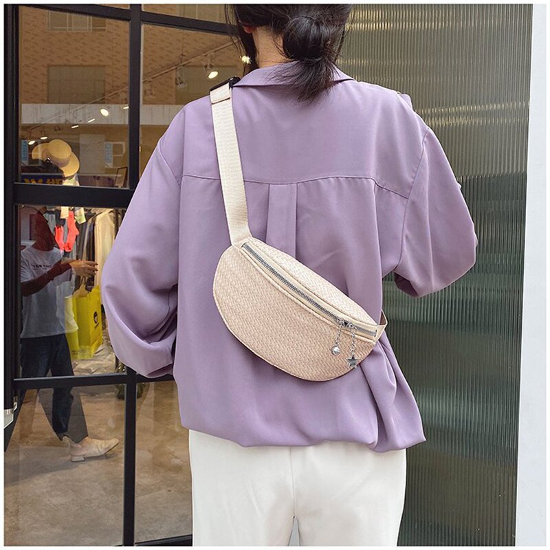 bag woven chest bag ladies casual waist bag Shoulder bagHandbags for Women's Phone bag Small Female handbags