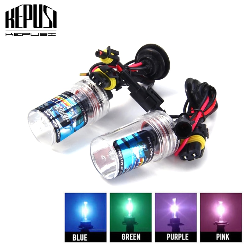 2x 9005 HB3 HID Xenon Bulbs 3000K 4300K 50000K 6000K 8000K 10000K 12000K xenon hid fog Lamp white Purple Pink Green Blue 35W 12V