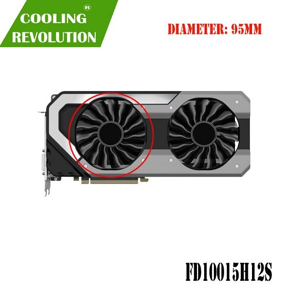 95MM GAA8S2U FD10015H12S Fan GTX1080T GTX1080 GPU Card Cooler For Palit GTX 1080 Ti 1080 GameRock Cards as replacement: Counterclockwise