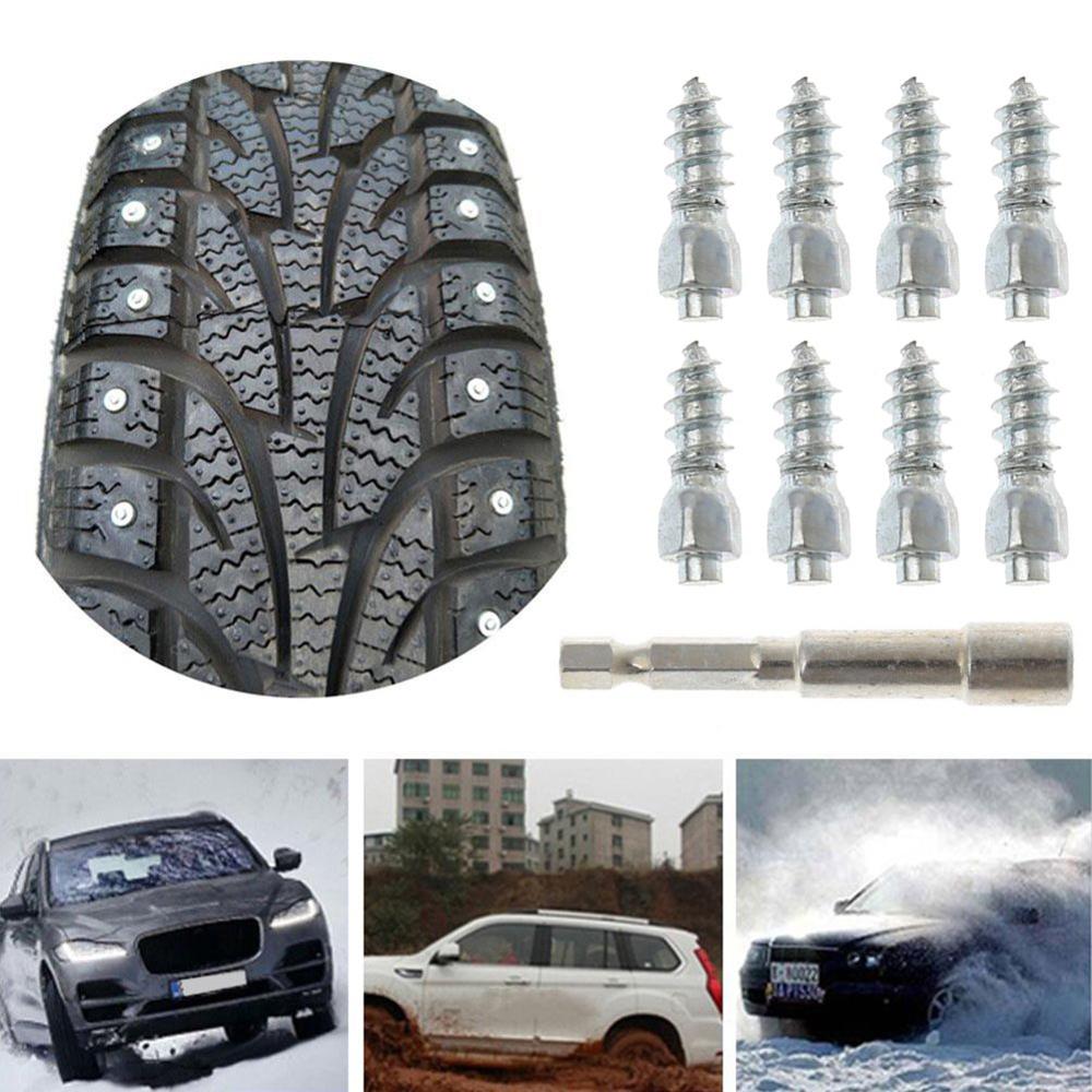 100 st tungsten 12mm däck snökedjor dubbar dubbar för skor atv bil motorcykel tirm däck snökedjor dubbar installationsverktyg